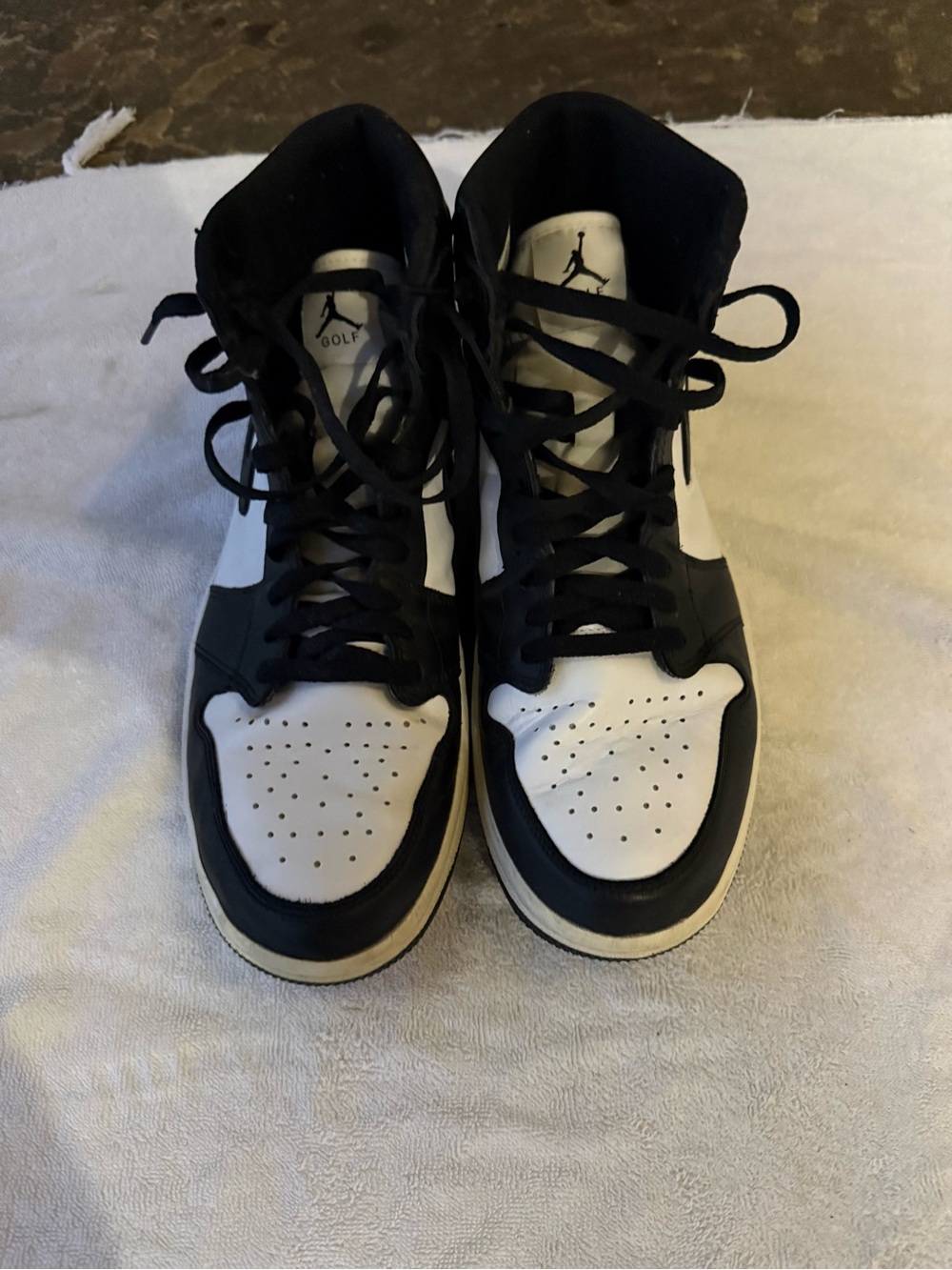 Jordan Men’s Black and White High-Top Sneakers